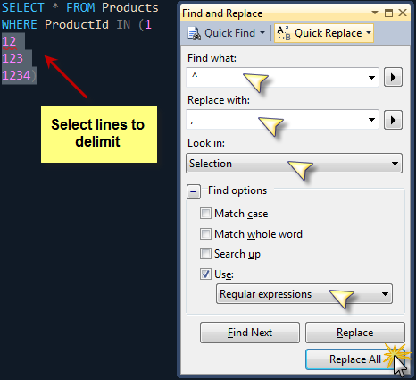 Delimiting the beginning of lines via regex