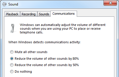 Ducking (stream attenuation) options